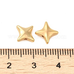 真鍮ビーズ  カドミウムフリー＆ニッケルフリー＆鉛フリー  スター  18KGP本金メッキ  7x7x3mm  穴：1mm&nbsp;KK-M270-12G