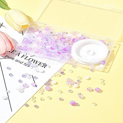 DIY 丸型アクリルビーズブレスレット作成キット  ライラック  6~10x0.8~10mm  穴：1.4~2mm&nbsp;DIY-FS0007-02C