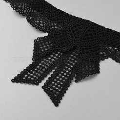 ポリエステル製レディースつけ襟  ネックライントリム DIY 衣服アクセサリー  ブラック  460x165x3.5mm&nbsp;DIY-WH20048-074A
