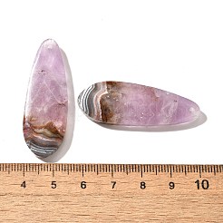 天然アメジストレースアゲートペンダント  ティアドロップ  42x15x5~6.5mm  穴：1.4mm&nbsp;G-A244-07E