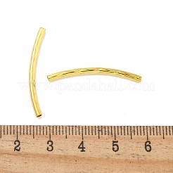 真鍮製カーブチューブビーズ  カドミウムフリー＆鉛フリー  ゴールドカラー  29.5x2mm  穴：1.4mm&nbsp;KK-B120-01E-G
