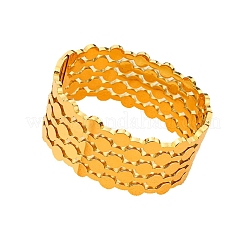 女性用フラットラウンド304ステンレススチールバングル  18KGP本金メッキ  内径：2-3/8インチ（6cm）&nbsp;FS-WGBA974-01