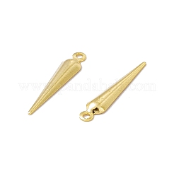 ラックメッキ真鍮チャーム  カドミウムフリー＆鉛フリー  コーンチャーム  24KGP本金メッキ  15x3x1mm  穴：1mm&nbsp;KK-A172-01G