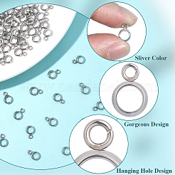 304ステンレススチールチューブベイル120個  ループベイル  リング  ステンレス鋼色  9x6x2mm  穴：1.5mm  内径：4mm&nbsp;STAS-PA0001-04A