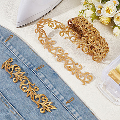 ポリエステル刺繡布アイロンオン/パッチ縫い  ミシンクラフト装飾  花  ゴールド  36mm  4 m /ロール&nbsp;PATC-WH20001-25A