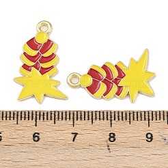 新年の合金エナメルペンダント  ゴールドカラー  爆竹  24x15.5x1.5mm  穴：1.8mm&nbsp;FIND-I067-03G-04