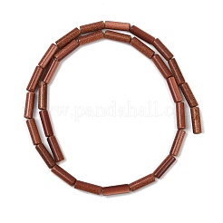 合成ゴールドストーン金砂石ビーズ連売り  チューブ  12~13x4~4.5mm  穴：1mm  約31個/連  15.67''（39.8センチメートル）&nbsp;G-G202-B05-01