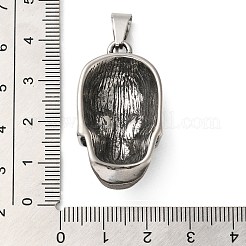 304ステンレスペンダント  アンティークシルバー  スカル スターチャーム付き 36x20x10mm  穴：9x4mm&nbsp;STAS-Z045-03A-AS