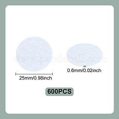 フェルト生地装飾  フラットラウンド  ホワイト  25x0.6mm&nbsp;AJEW-WH0348-623A