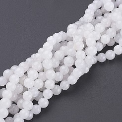 天然石ビーズ連売り  ラウンド  白翡翠  直径約6mm  穴：0.8mm 約59~61個/連  15インチ（38cm）。&nbsp;X-GSR6mmC138