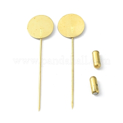 ラウンド トレイ ブラス スティック ラペルピン  ブローチパーツの基本セッティング  ゴールドカラー  57x15x3.8mm&nbsp;KK-TAC0013-12A-G