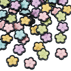 50色の桜不透明樹脂カボション5個  ミックスカラー  26~27x26~27x5.5~6mm  10個/カラー&nbsp;CRES-TA0001-74