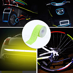 ペット＆PVC aumo-mate 車用反射ストリップステッカー 5ロール  自動安全警告ステッカーデカール  緑黄  24mm  約3m /ロール&nbsp;AJEW-SP0002-17