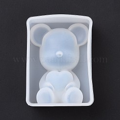 シリコンモールド  レジン型  UVレジン用  エポキシ樹脂ジュエリー作り  クマ  ホワイト  70x52x28mm&nbsp;LS-DIY-E008-01