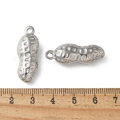 304ステンレスペンダント  ピーナッツのチャーム  ステンレス鋼色  29.5x11x8mm  穴：2mm&nbsp;STAS-I330-030P