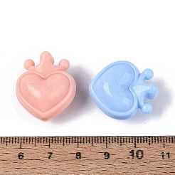 不透明なプラスチックビーズ  ハート＆クラウン  ミックスカラー  24x21x14mm  穴：2.8mm  約150個/500g&nbsp;KY-N025-24