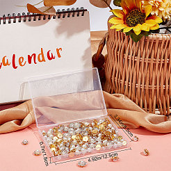 120個 3スタイルの花の縫い付けラインストーン  プラスチックラインストーン  イミテーションパールとゴールデンアイアンセッティング  クリスタル  9~13x7.5~8.5mm  40個/スタイル&nbsp;FIND-GF0004-14