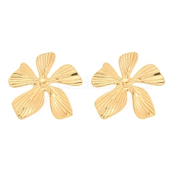 女性用304ステンレススチールスタッドピアス  花  ゴールドカラー  30.5x33.5mm&nbsp;EJEW-K306-20G