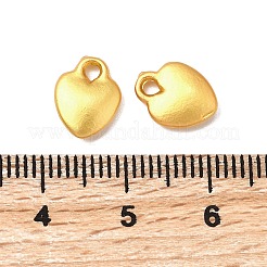 合金チャーム  ハート  マットゴールドカラー  10x8x2.7mm  穴：1.6mm&nbsp;PALLOY-S057-02MG