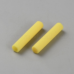 靴紐用のプラスチック製アグレット  靴紐の先端の頭  コラム  きいろ  25x4.5mm  4個/セット&nbsp;KY-WH0049-24F