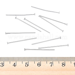 シェグレース真鍮製平頭ピン  カドミウムフリー＆ニッケルフリー＆鉛フリー  プラチナ  25x0.9mm  ヘッド：2mm  19ゲージ  約192個/袋&nbsp;XGRQ1A457-329P