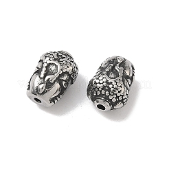 レトロ316サージカルステンレスビーズ  仏頭  手動研磨  アンティークシルバー  13.5x8.5x9.5mm  穴：1.6mm&nbsp;STAS-L307-12AS