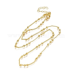 2.5mm 真鍮フラットラウンドツイストチェーンネックレス  鉛フリー＆カドミウムフリー  長持ちメッキ  ラックめっき  18KGP本金メッキ  17.60インチ（44.7cm）&nbsp;NJEW-M108-26G