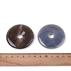 天然なグレーアゲートの大きなペンダント  ドーナツ/円盤チャーム  49~50.5x6.5~8mm  穴：9~11mm&nbsp;G-T144-43H