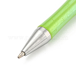 UVメッキプラスチックボールペン  ビーズペン  ジュエリービーズ付きDIYパーソナライズペン用  ライムグリーン  150x12mm&nbsp;AJEW-C038-03C