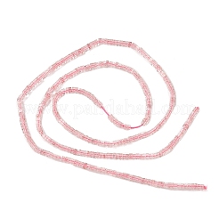 天然石ストロベリークォーツビーズ連売り  正方形  1.5x1.5x1mm  穴：0.5mm  約340~345個/連  15.04~15.16''（38.2~38.5センチメートル）&nbsp;G-G271-G02-1x1.5mm