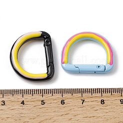スプレー塗装された合金スプリングゲートリング  アーチ  ミックスカラー  22.5x27x5mm&nbsp;FIND-B056-03B