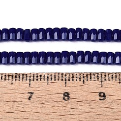 オペークガラスビーズ連売り  骨の形状  多面カット  ダークブルー  2~2.5x3.5~4x2.5~3mm  穴：0.7~0.8mm  約142~160個/連  11.61~15.35インチ（29.5~39cm）&nbsp;GLAA-Q107-01A-A07