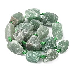天然石グリーンアベンチュリンビーズ連売り  ナゲット  17~30.5x11~26x11~26mm  穴：2mm  約16~19個/連  15.7インチ（40cm）&nbsp;G-G697-E07