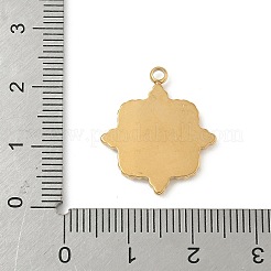 304ステンレススチールペンダントカボションセッティング  イオンプレーティング（ip）  スクエアチャーム  18KGP本金メッキ  トレイ：10.5x10.5mm  21.5x18.5x2mm  穴：1.8mm&nbsp;STAS-L293-08G