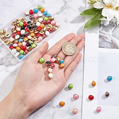 100スタイル10穴真鍮樹脂ボタン1個  フラットラウンド  ミックスカラー  10x8mm  穴：2.5mm  10個/スタイル&nbsp;BUTT-NB0001-41