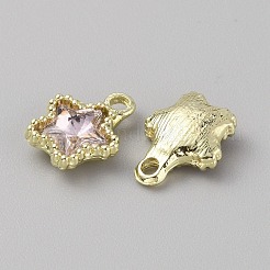 ガラスチャーム  軽金合金の発見  スターのチャーム  ラベンダー  13x10.5x4mm  穴：2mm&nbsp;GLAA-TAC0004-07LG-A01