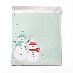 クラフト紙＆プラスチックバブル封筒バッグ  粘着バッグ  クリスマステーマ  長方形  雪だるま模様  32.5x27.5x0.5cm&nbsp;CARB-D013-02B-06