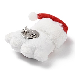 クリスマステーマのウール布ブローチ  鉄のピン付き  バックパック服用  サンタクロース  94.5x72.5x25mm&nbsp;JEWB-F022-01D