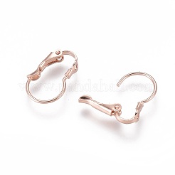 304ステンレススチールフレンチフックピアス金具  ローズゴールド  16.5x10x3.5mm  ピン：0.8mm&nbsp;STAS-H380-08RG