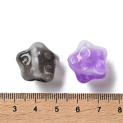 透明樹脂ビーズ  金箔  ツートン  スター  19x20.5x14.5mm  穴：2.5mm&nbsp;RESI-B031-03C