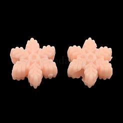オペークアクリルヨーロピアンビーズ  大きな穴スノーフレークビーズ  ミックスカラー  13x13x6mm  穴：4mm  約950個/500g&nbsp;OPDL-S014-01