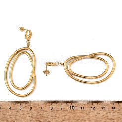304ステンレススチール製スタッドダングルイヤリング  オーバル  ゴールドカラー  70x31mm&nbsp;EJEW-JE07387
