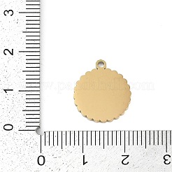 304ステンレスペンダント  スターチャーム付きフラットラウンド  イオンプレーティング（ip）  18KGP本金メッキ  16x14x1.5mm  穴：1.5mm&nbsp;STAS-I325-117G