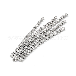 ラインストーン付き合金カップチェーンタッセルペンダント  プラチナ  68x10.5mm  穴：1.6mm&nbsp;X-EJEW-B036-04P