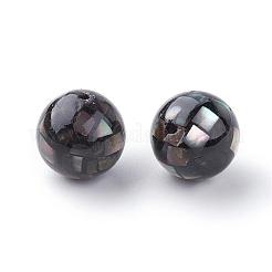 天然な黒リップシェルビーズ  ラウンド  ブラック  10~10.5mm  穴：1mm&nbsp;SSHEL-Q298-10mm-10