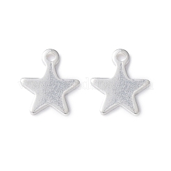 304ステンレススチールチャーム  スター  銀  10x8x0.8mm  穴：1.4mm&nbsp;X-STAS-L234-069S