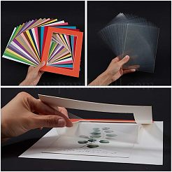 カード紙額縁  白芯ベベルカットと透明PVCフィルム付き  壁飾り用  ミックスカラー  16.5x21.7x0.1cm  インナーサイズ：11.5x16.6センチメートル  7インチの写真にフィット  20個/セット&nbsp;DIY-NB0002-87