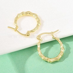 真鍮製フープピアス  竹  18KGP本金メッキ  23.5x21x3mm&nbsp;EJEW-D348-01G