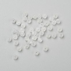 ラウンドクリアアクリルビーズ  ホワイト  艶消し  直径約4mm  穴：1mm  約14000個/ 500 G&nbsp;PL704