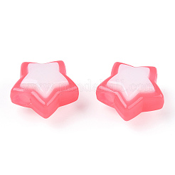 ツートンの不透明アクリルビーズ  模造ゼリー  スター  17x18x10mm  穴：3.8mm  約357個/500g&nbsp;SACR-I005-04A-03
